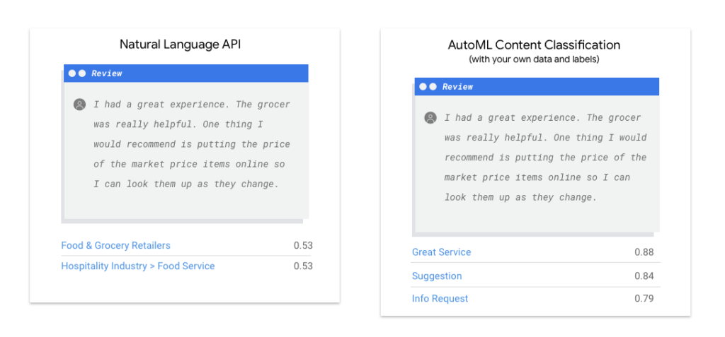 Cloud Natural Language API or AutoML Natural Language