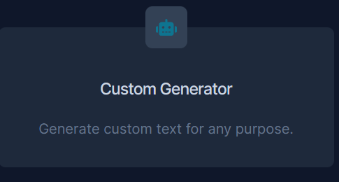 Custom Generator