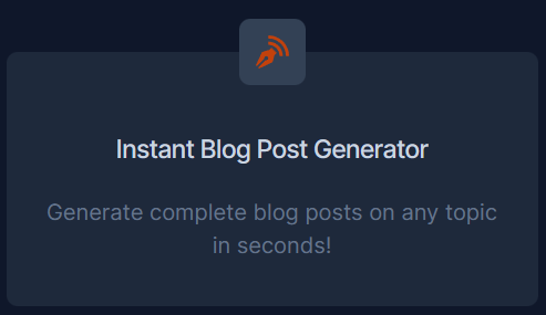 Instant Blog Post Generator