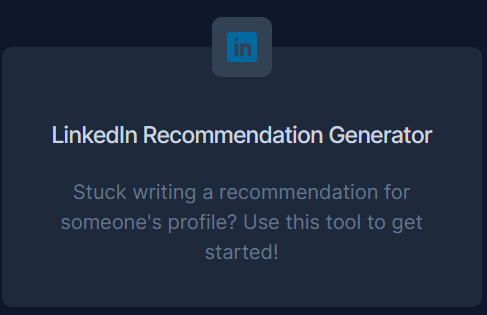 LinkedIn Recommendation Generator