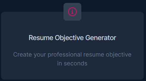 Resume Objective Generator