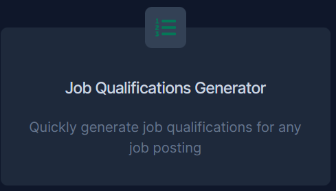 Job Qualifications Generator