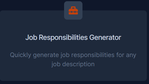 Job Responsibilities Generator