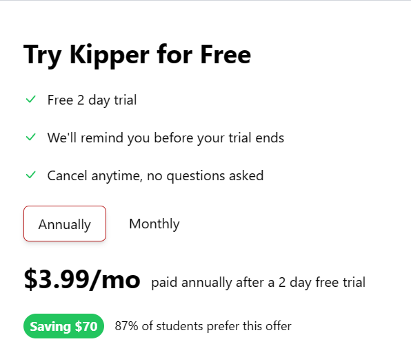 Kipper pricing