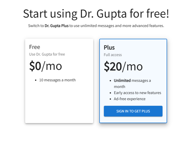 dr gupta pricing