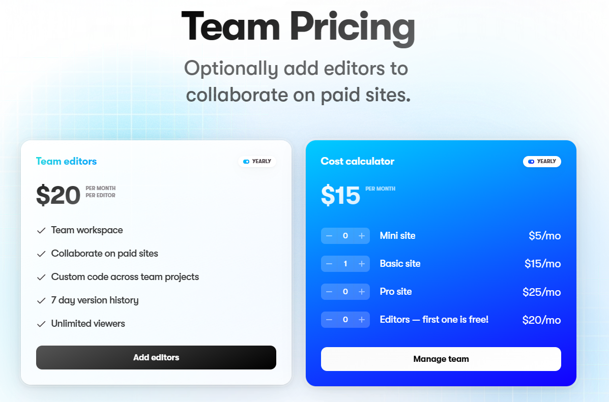 Framer AI Team Pricing