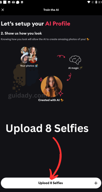 Upload 8 Selfies