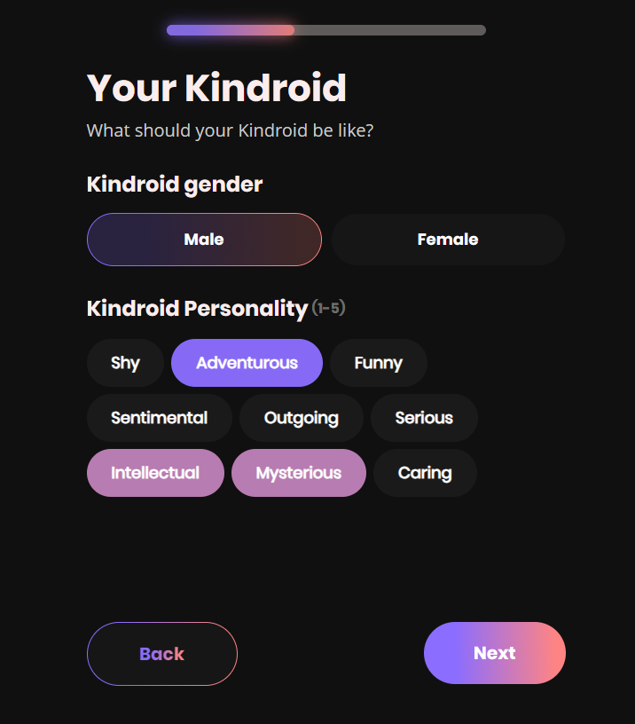 Your Kindroid characteristics